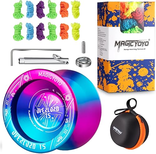 YOSTAR 50 cuerdas Yoyo 100% poliéster, Yoyo T5 Plus Overlord Yoyo profesional para adultos, Yoyo de doble propósito con rodamiento sensible de