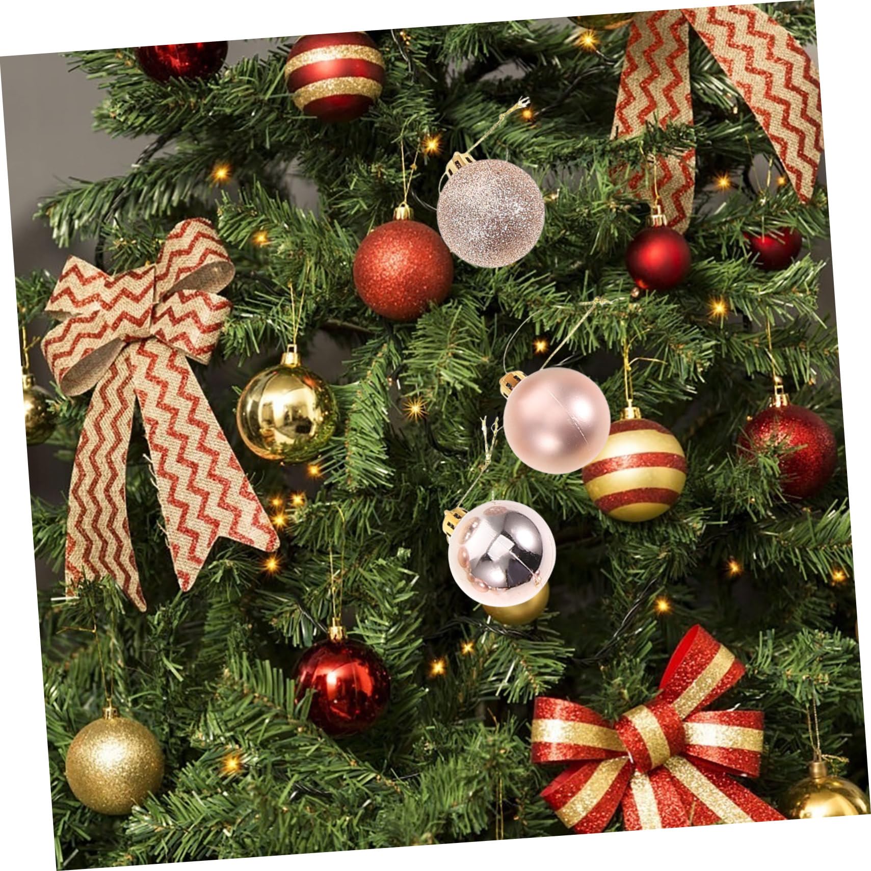 Homoyoyo 100stücke Weihnachtsbaumschmuck Hängeschmuck aus Abs-Material Weihnachtskugeln zum Aufhängen für Dekoration und Geschenke