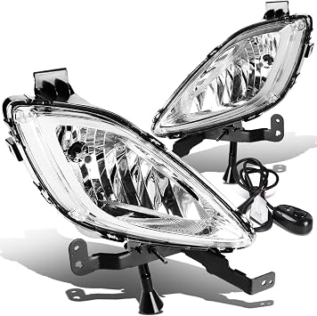 DNA MOTORING FL-ZTL-132-CH Fog Light With Switch Driver & Passenger Side Enhance visibility [Compatible with 11-13 Elantra 4-Door Sedan]