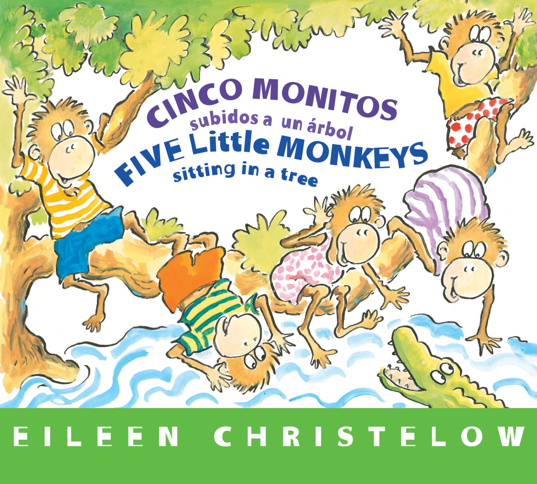 Clarion Five Little Monkeys Sitting in a Tree/Cinco Monitos Subidos a Un Árbol: Bilingual English-Spanish