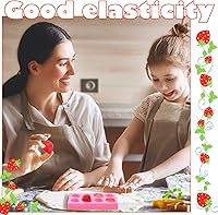 Vista 2 de Molde de fresa de silicona 3D para cupcakes y fresas para bricolaje, decoración de pasteles, galletas, chocolate, azúcar, polímero, arcilla