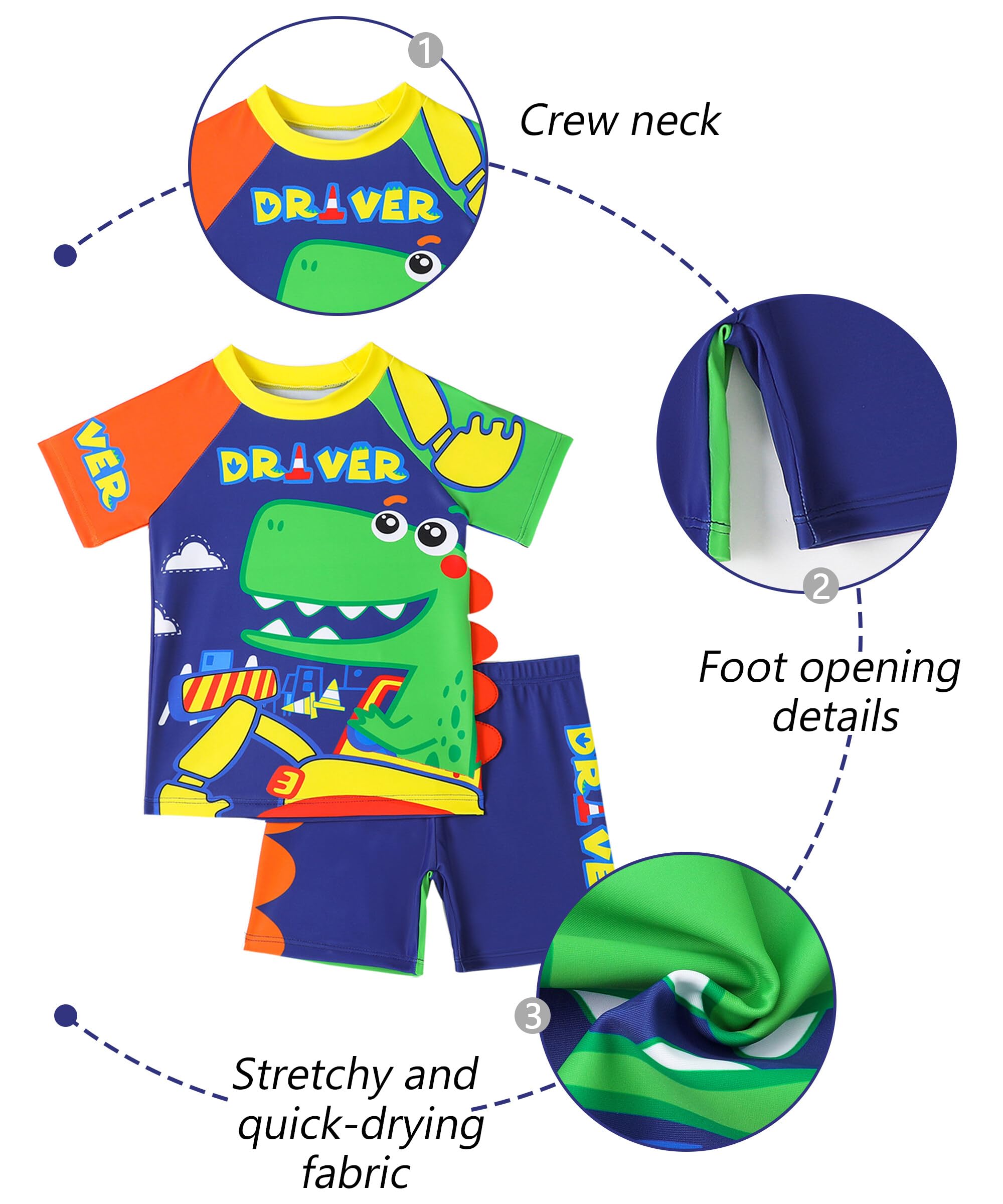Happy Cherry - Bañador Bebé Niño para Playa Surf Traje de Baño Infantil Trajes de Natación Verano Bañadores Niños Traje de Natación 3 Piezas Conjuntos de Ropa de Baño Protección UV - 7-8 Años - Azul