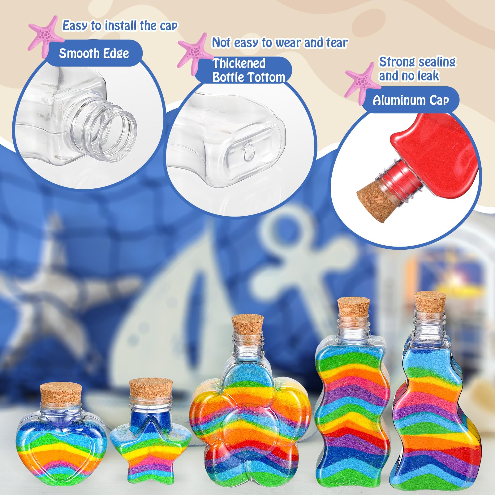 Amazon.co.jp: Havawish Sand Art Bottles Plastic 20pcs with 5