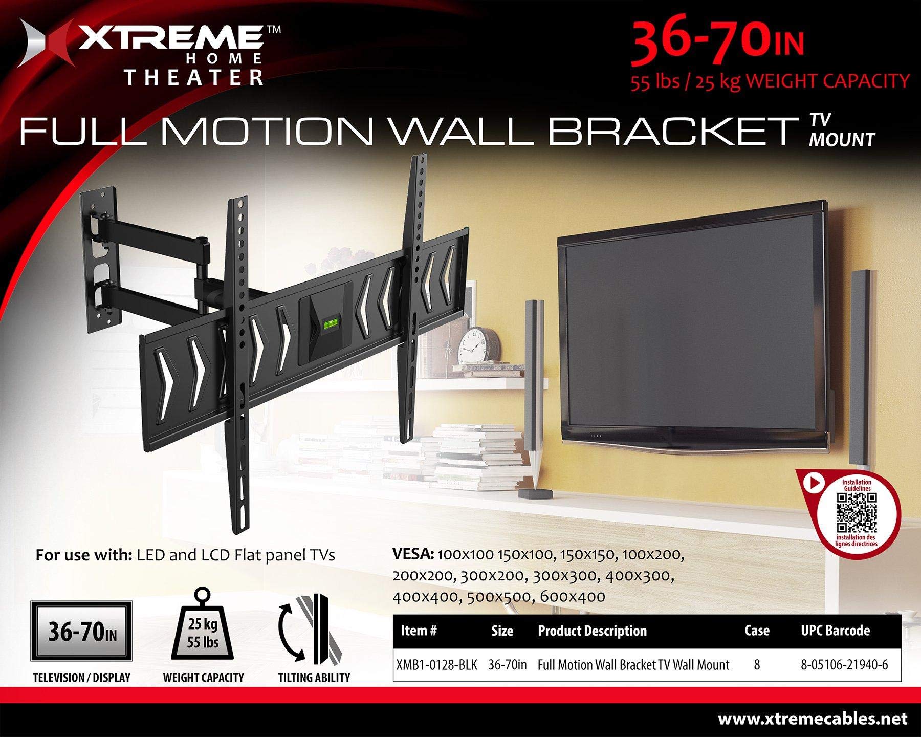 Photo 1 of XTREME  Full Motion TV Wall Mount fits tvs 32-70 inches XMB10128 New
