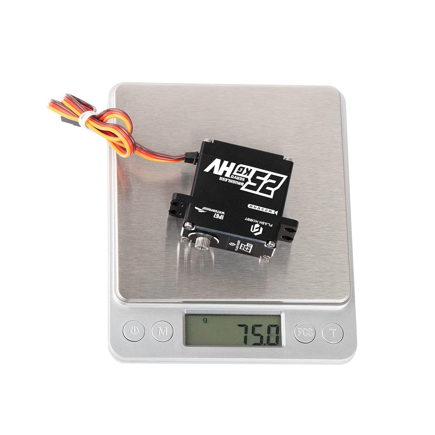 FLASH HOBBY M25BHW Waterproof IP67 25kg Full Aluminum Case High Torque Digital Brushless Motor Servo Compatible with 1/8, 1/10 1/12 RC Crawler Car, Robot,Truck Robot Parts