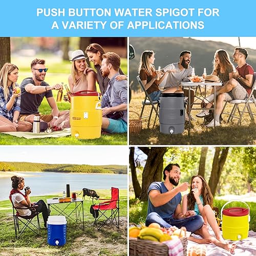 Miniatura 6 de Repuesto de espiga de agua con botón pulsador, compatible con refrigeradores de bebidas Igloo de 2, 3, 5 y 10 galones, piezas de repuesto para