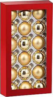 Christmas Tree Decorations Set Christmas Tree Balls Box for Xmas Tree Decoration Gold 18pcs 1.8inch(45mm)