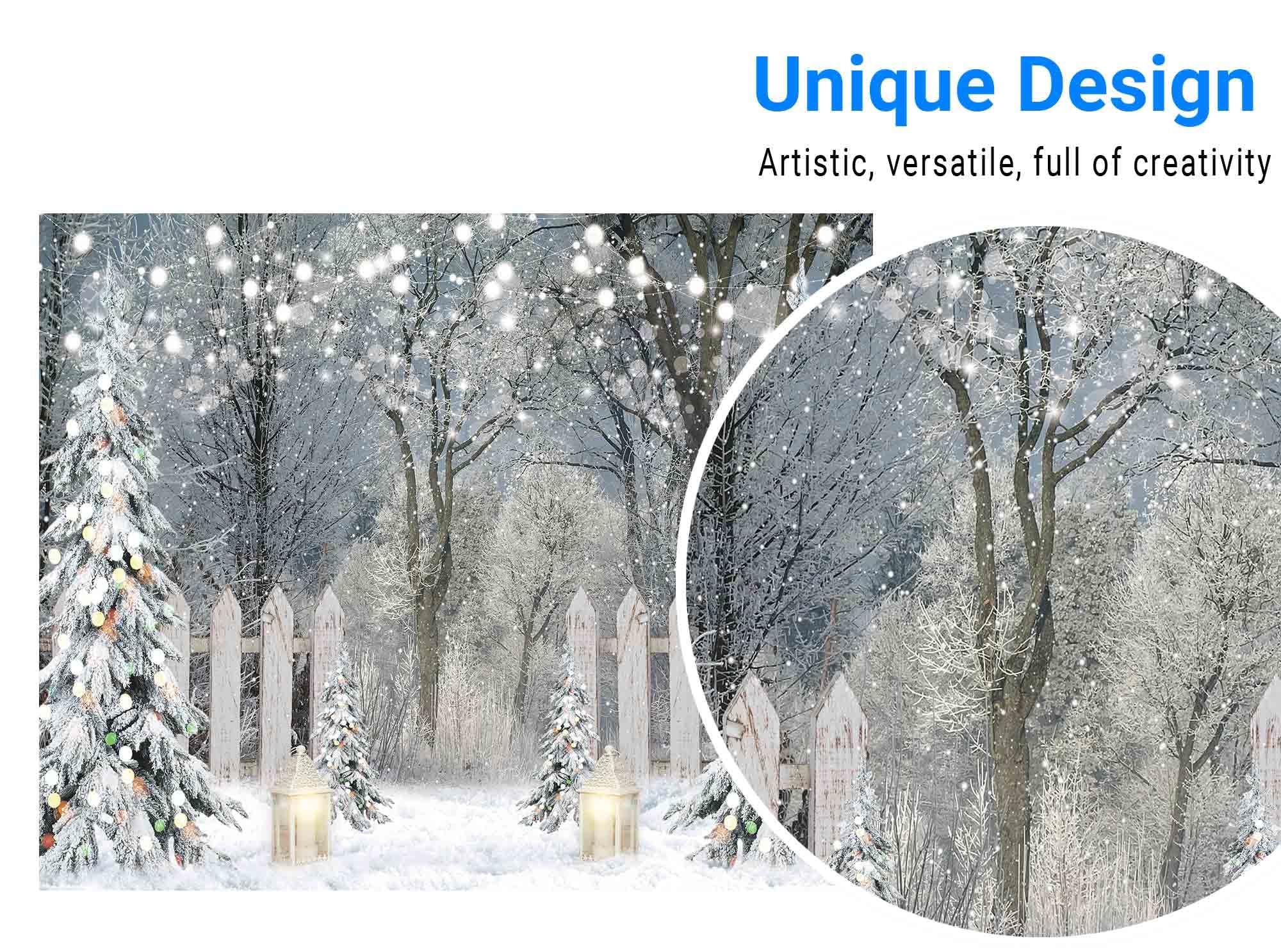 Funnytree Weihnachts-Fotohintergrund – Verschneiter Wald Mit Tannen, 300x241 Cm, Econ-Polyester, Für Studio & Dekoration