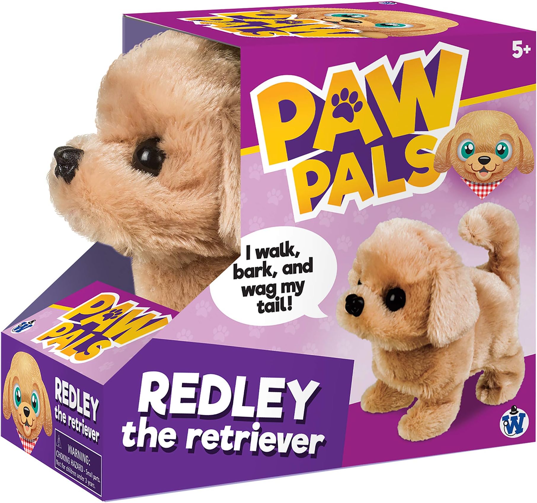 Westminster, Inc. Redley the Retriever - Cute, Cuddly, Plush Battery Operated Dog Toy Walks, Wiggles, and Barks with Sound