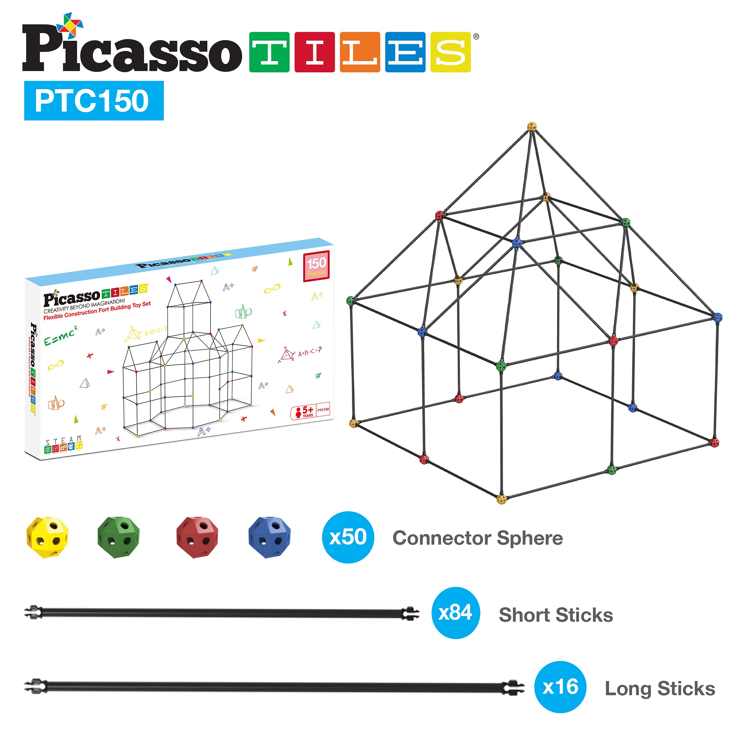 Snapklik.com : Kids Fort Building Kit Playset 150 Piece Indoor And ...