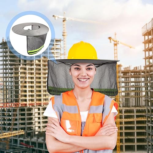 Miniatura 7 de Parasol para sombrero duro, visera de malla de ala completa y estándar, visera de alta visibilidad, visera de poliéster reflectante, accesorios para