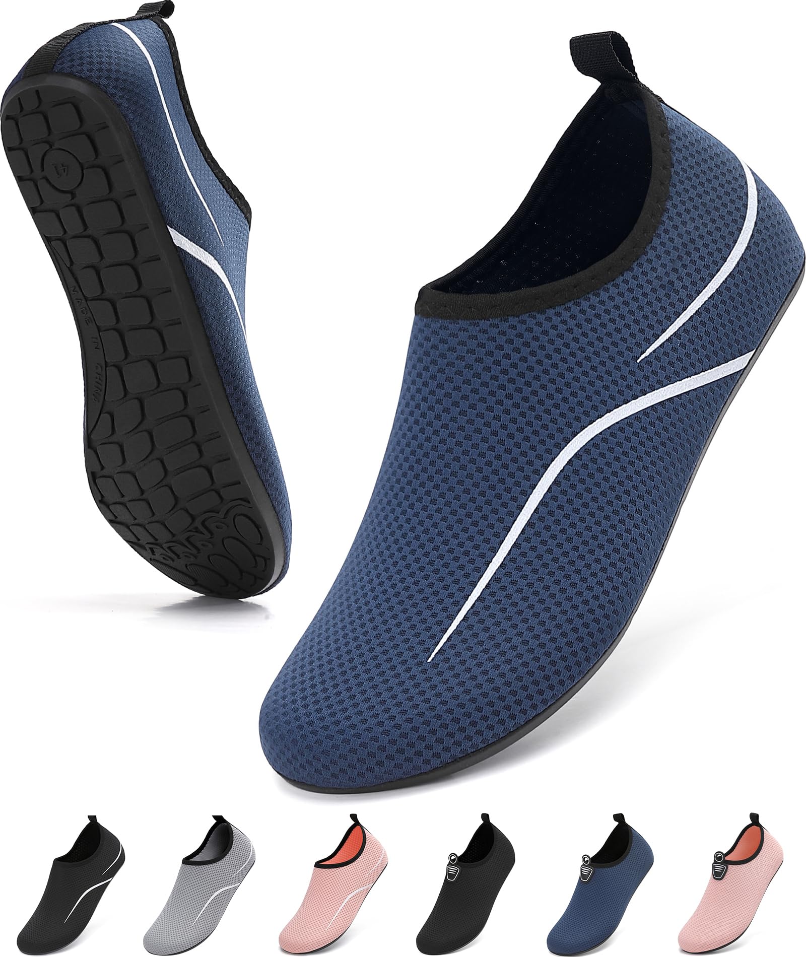 VOLHAL Badeschuhe Wasserschuhe Damen Herren Schwimmschuhe Schnell Trocknend Strandschuhe rutschfeste Aquaschuhe Leicht Surfschuhe für Beach Pool Yoga Gr 35-47 EU