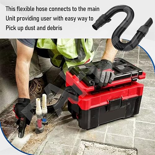 Miniatura 4 de 14-37-0105 Manguera de vacío para aspiradora Milwaukee M18 Packout 0970-20 0880-20, compatible con manguera de aspiradora de 18 V y 2.5 galones en