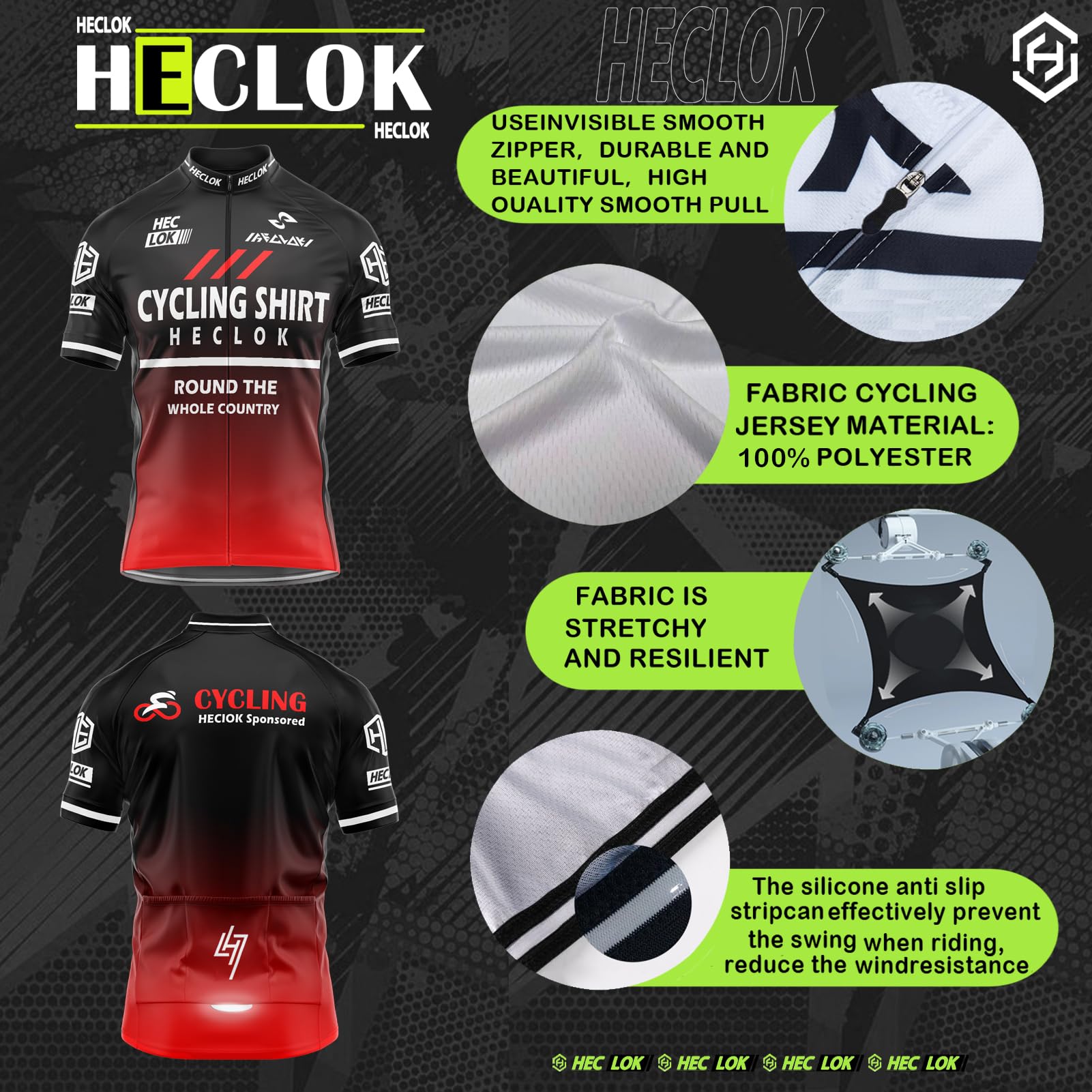 2024 Pro Team Conjunto de Camiseta de Ciclismo para Hombre,Ropa de Ciclismo Maillot Ciclismo Hombre Completo Camiseta + Pantalones Cortos 9D Gel Acolchado