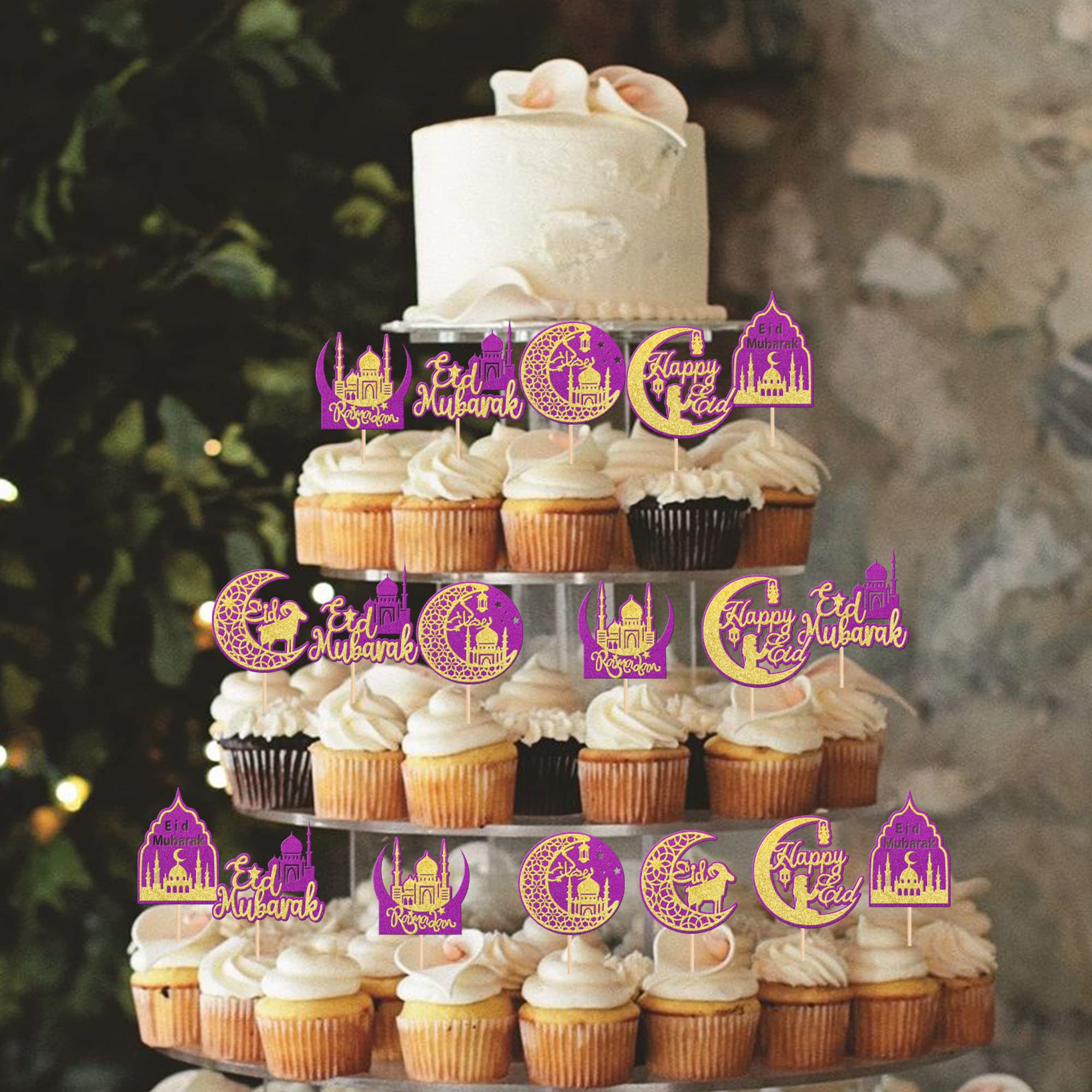 HAPPY EID MUBARAK Edible Stand-up Fairy Cup Cake Toppers, Islam Muslim Festival £3.49 - UK