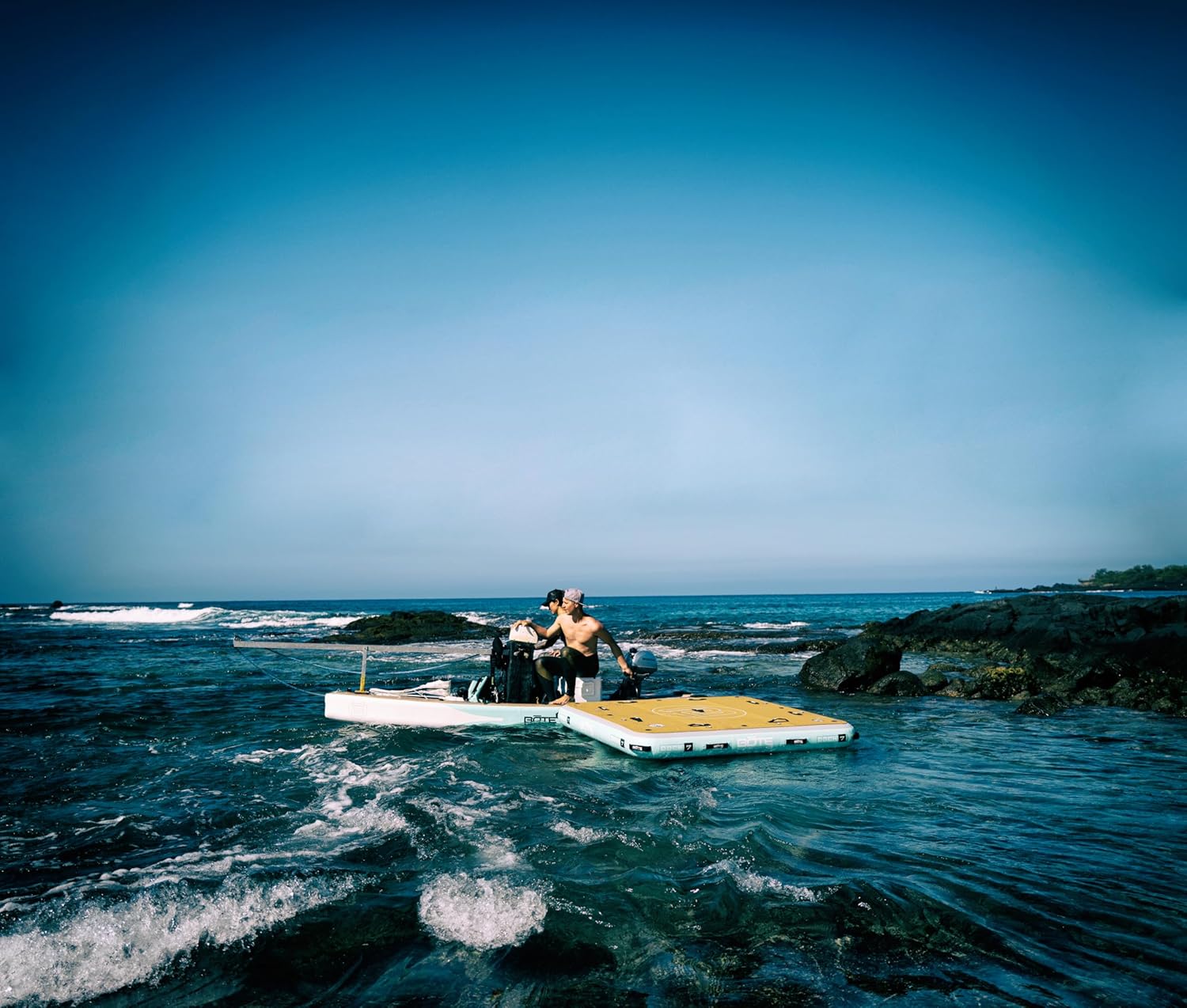 BOTE Rover Aero 12 FT 6 in Inflatable Micro Skiff, Blow up SUP for Adults Kids Family Friendly, APEX Pedal Drive & HP Motor Compatible Multiple Colors