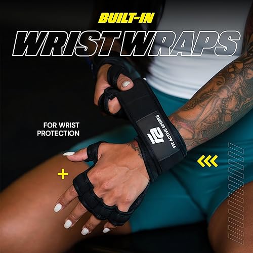 Vista 2 de Fit Active Sports New Ventilated Weight Lifting Workout Gloves with Built-in Wrist Wraps for Men and Women - Great for Gym Fitness, Cross Training