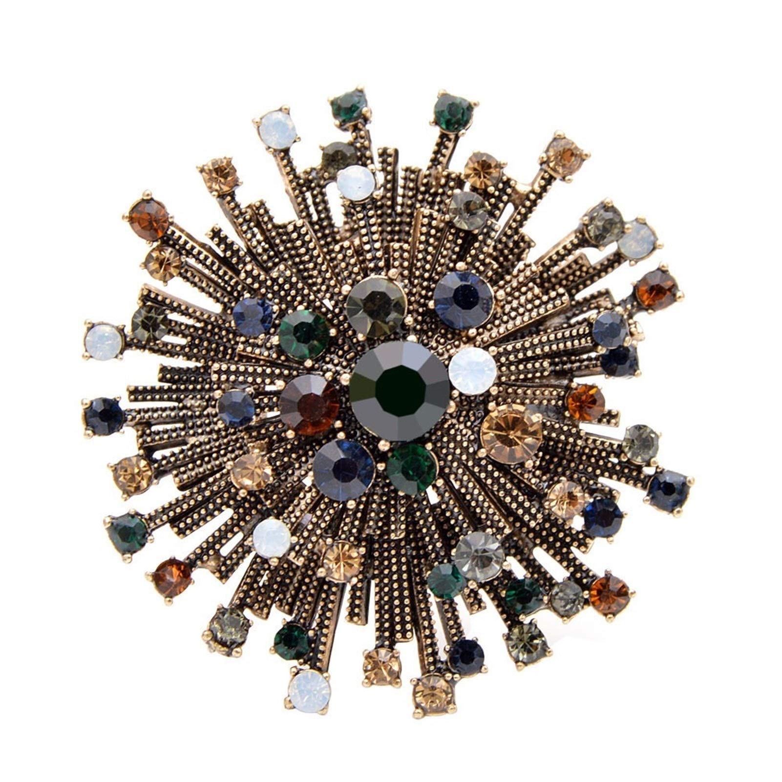 Brosche 2 Farben Wählen Sie Strass Vintage Blumenbroschen für Damen Mantel Elegante Brosche