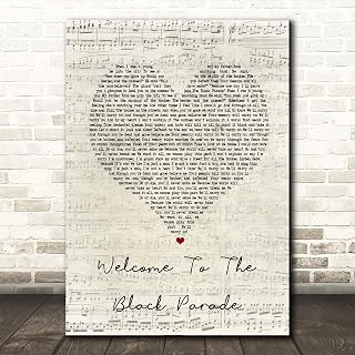 Welcome to The Black Parade Script Heart Song Lyric Wall Art Gift Print