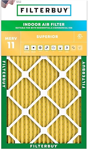 Filterbuy Filtro de aire MERV 11 de 13 x 25 x 1 pulgadas, defensa contra alérgenos (paquete de 1), filtros de aire de repuesto plisados HVAC para
