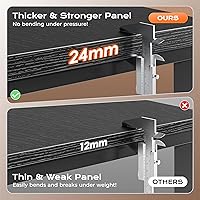 Vista 5 de Huuger Escritorio en forma de L de 55 pulgadas con tomas de corriente y puerto USB-C, escritorio de computadora reversible, escritorio de esquina