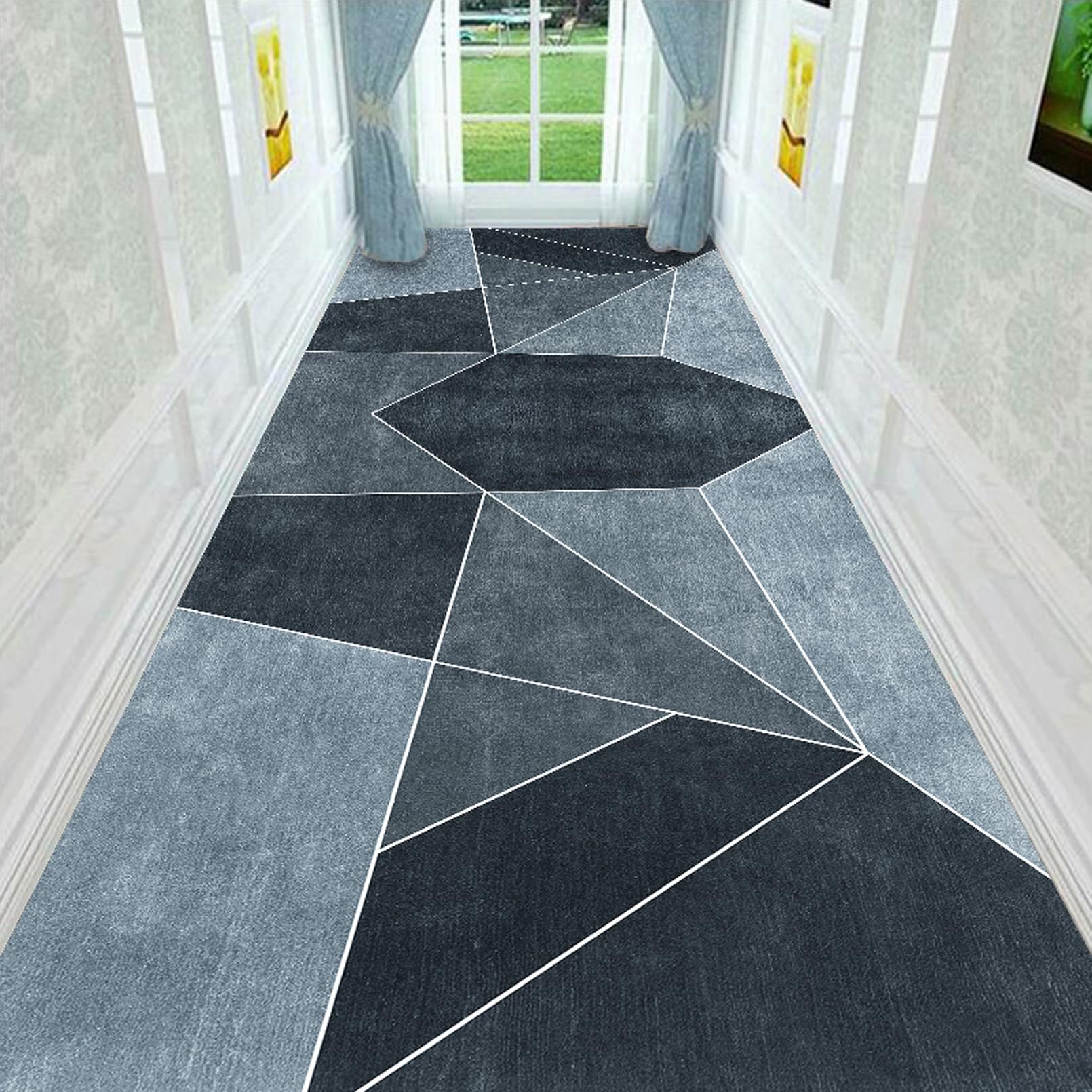 Tapis de couloir antidérapant et lavable AZMANI épais pour sécuriser vos escaliers