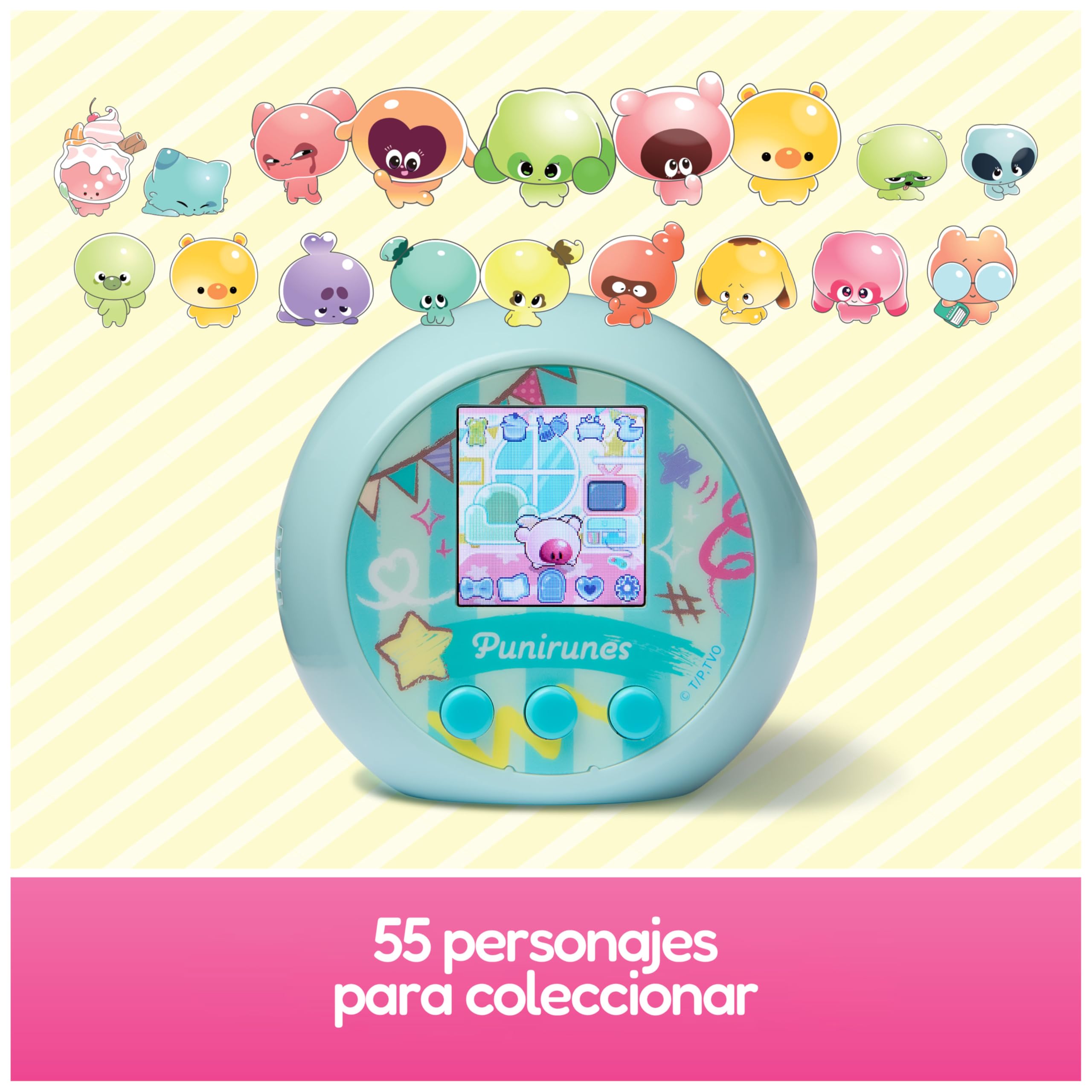 PUNIRUNES - MASCOTA VIRTUAL CON 55 PERSONAJES BLANDITOS EN SU INTERIOR - Mascota Interactiva que Reacciona al tacto con Interacciones y Sonidos - 6071162 - Juegos Infantiles - Juguetes Niños 5 Años +