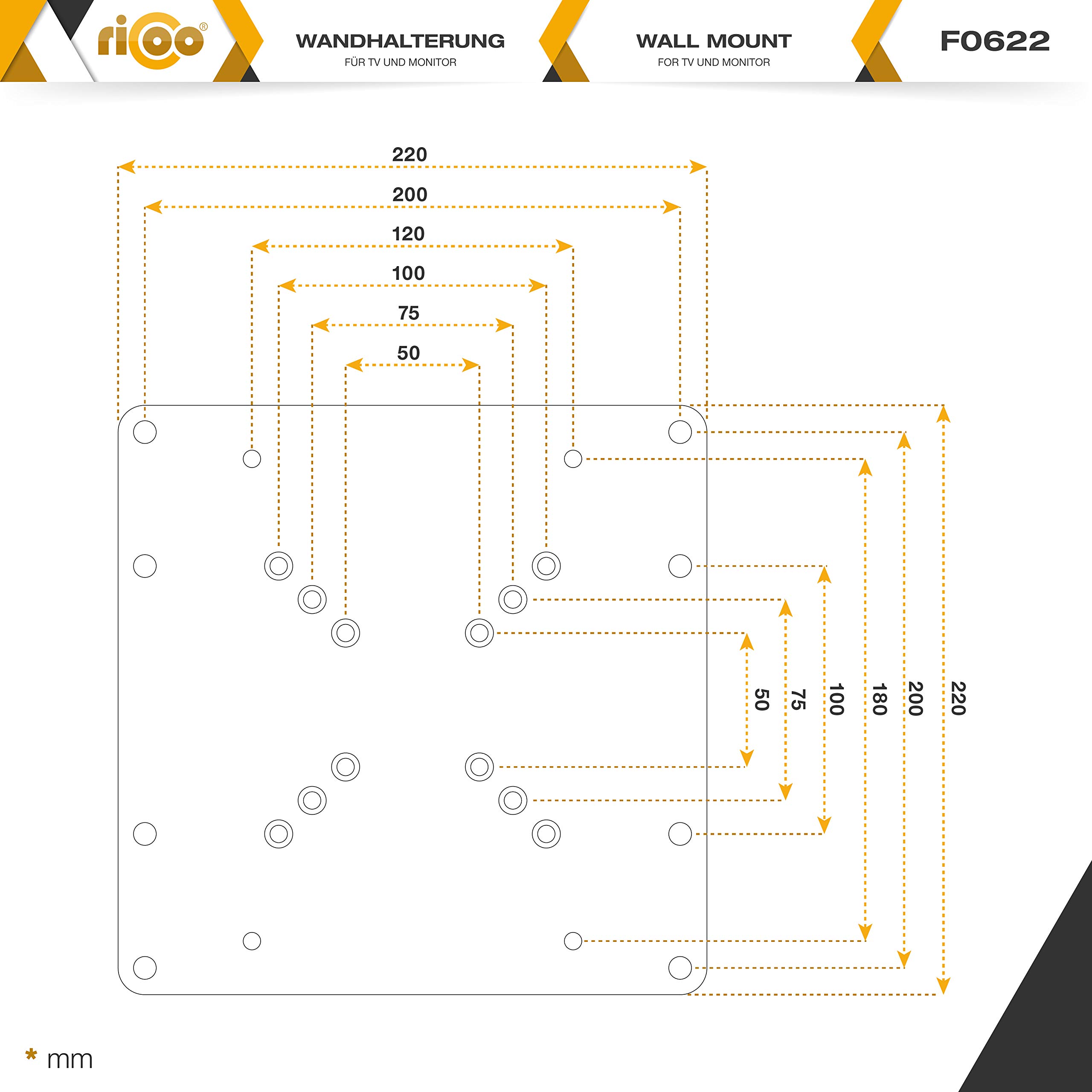 RICOO F0622 Supporto monitor da scrivania 23-47 pollici per 23 47 pollici fino a 30 kg max VESA 200x200