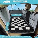 Dog Car Bed Mat, Non-Slip Backseat Extender Pet Blanket, Plaid Dog Bed for SUVs, Sedans & Trucks, Chew-Resistant Travel Pad for Dogs, Easy Clean & Comfort Black White, (50" L×24.6" W | Travel Bed for Dogs,Chew-Resistant, Easy Clean & Scratch-Proof, C
