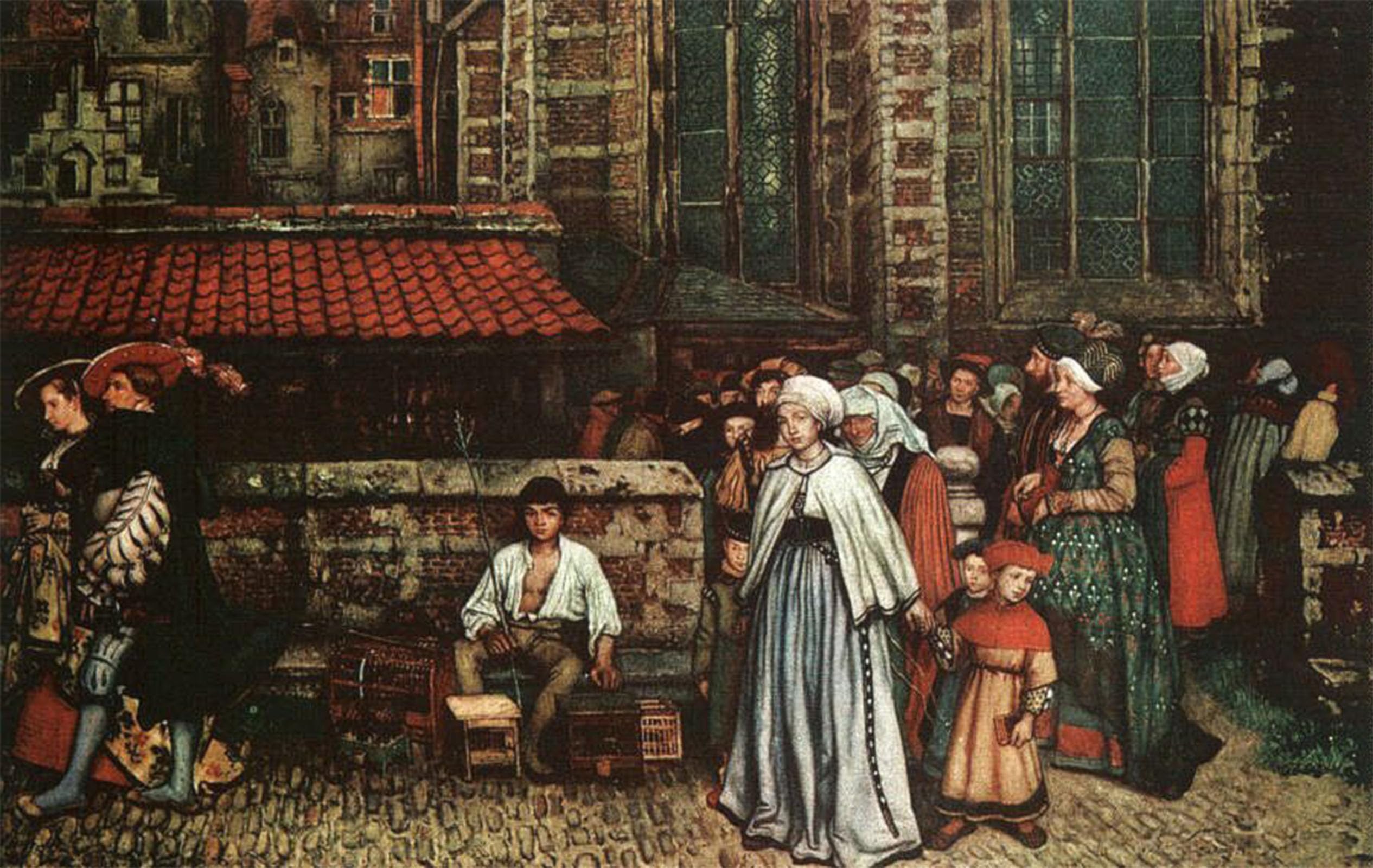 ARTXLXXBN Famous Print Painting Colorful Art Print The Bird Catcher Baron Jan August Hendrik Leys Canvas Art Decorations for Home Decor 60x90cm