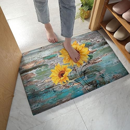 Alfombra de baño de 16 x 24 pulgadas absorbente lanuda para primavera verano rosa flor rústica grano de madera retro periódico antideslizante