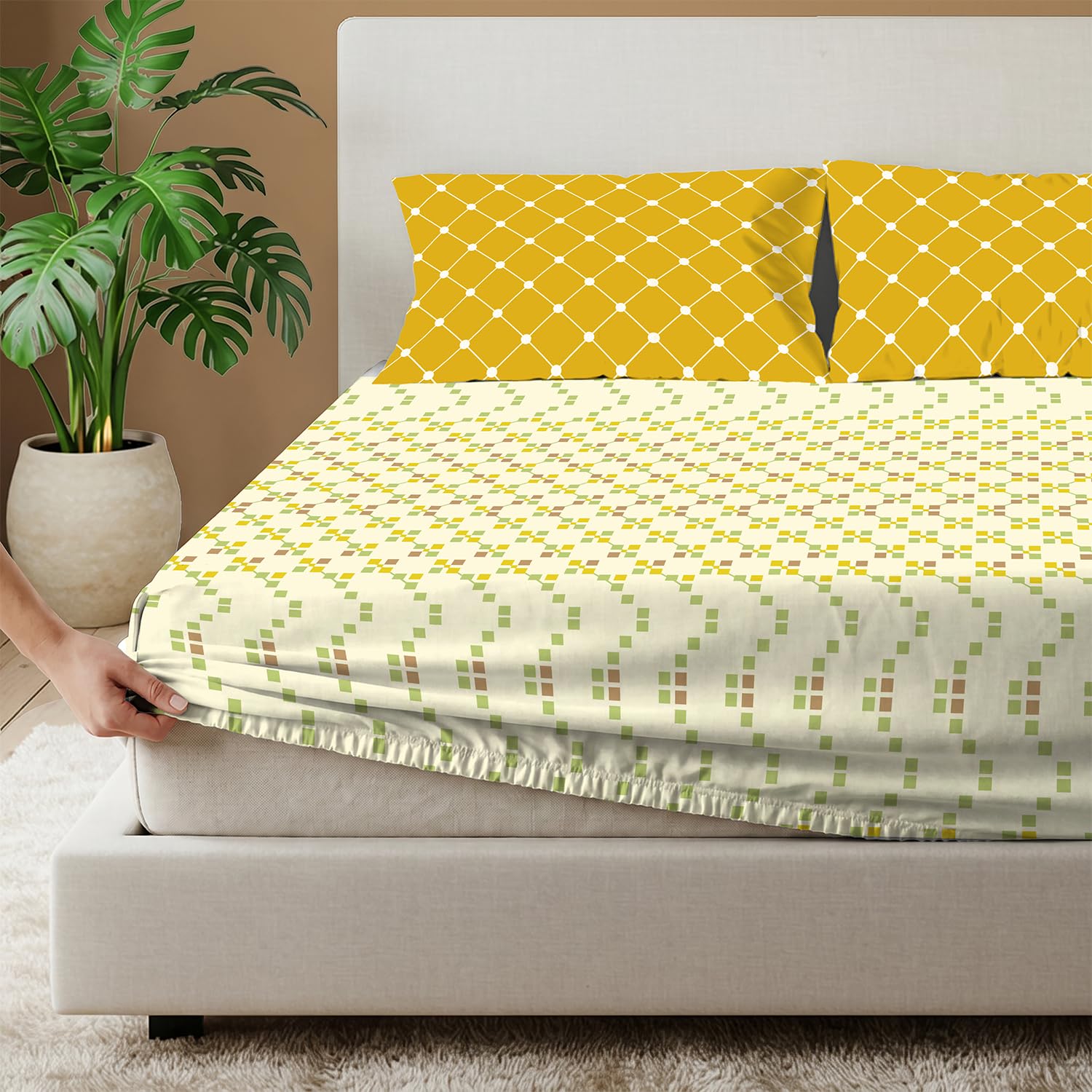 Urban Space Divine King Bedsheet - 100% Cotton -25 Urban Space Divine King Bedsheet - 100% Cotton -25