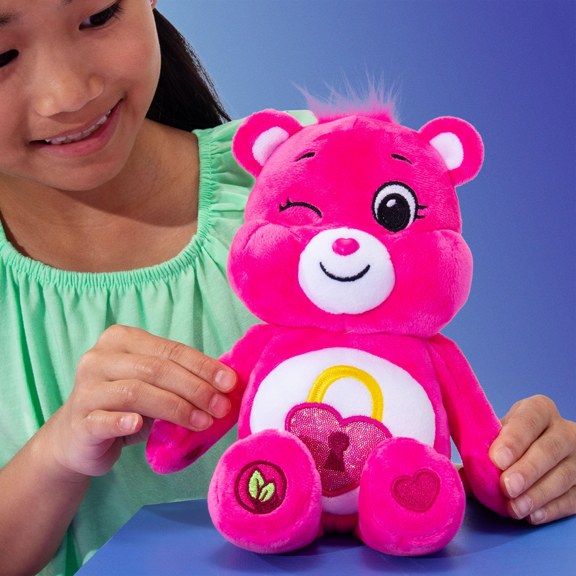 Basic Fun Care Bears 22cm Sparkle Plush, Secret Bear Eco-Friendly Soft Toy with Glittery Belly Badge - Image 4