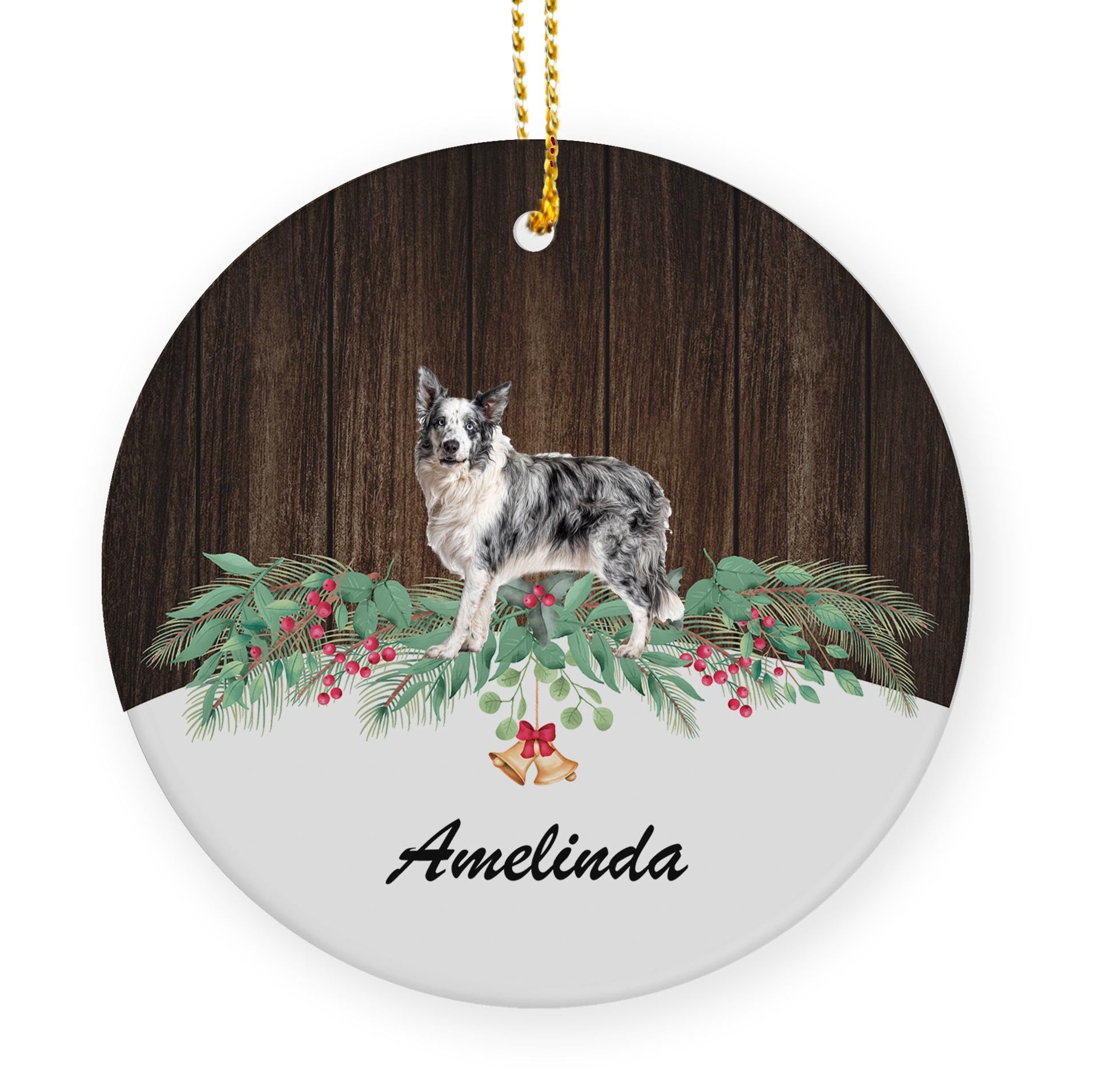 Cerámica Decoraciones Colgantes De Navidad Perro Mascota Personalizado Adorno Árbol Navidad Personalizado Redondo Adornos Colgantes De Navidad Hermoso Decoraciones Navideñas Personalizadas