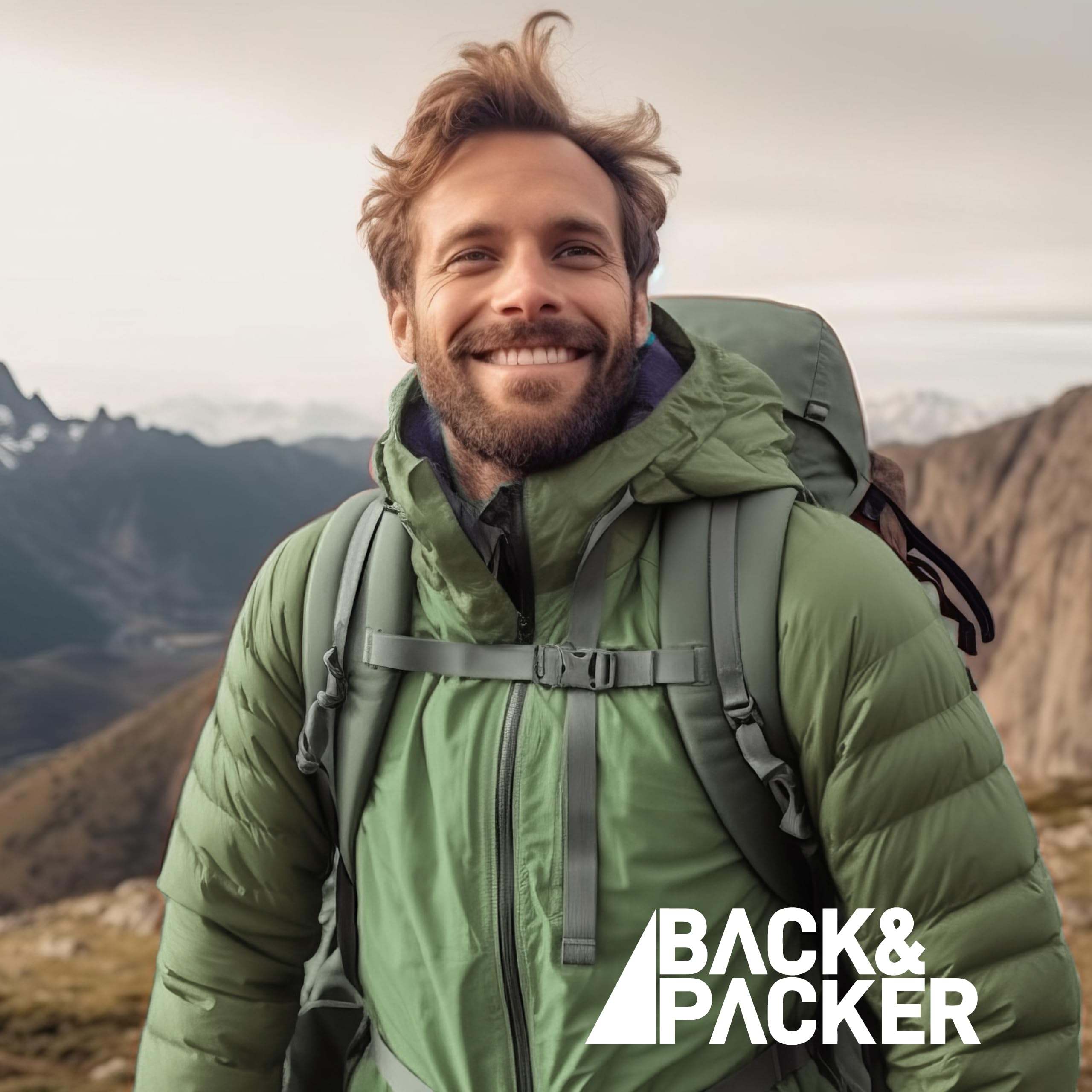 BACK&PACKER® Organizer da viaggio con compressione, set da 6 pezzi in materiale riciclato per zaino e valigia, verde oliva
