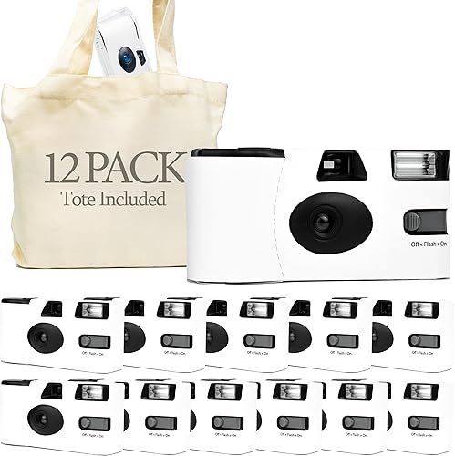 H&H Photo Supply Cámaras desechables blancas para bodas (paquete de 12) – Juego de cámara desechable de lujo a granel perfecto para bodas! – Incluye