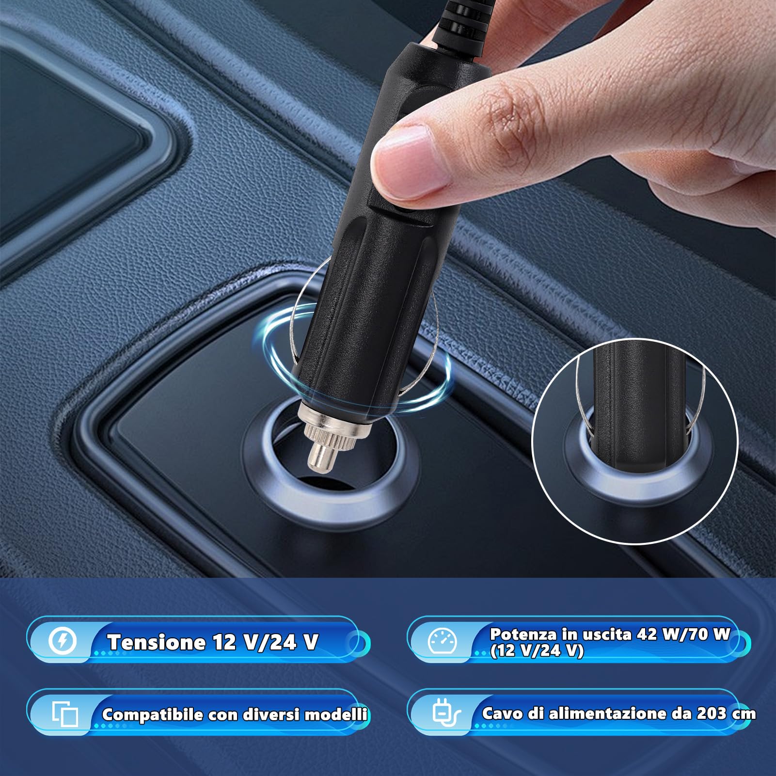 Coperta elettrica per auto, 12 V/24 V, coperta da viaggio con 3 livelli di calore e timer, coperta termica in pile lavabile con cavo lungo 2 m, per auto, camion, viaggi, pause, all'aperto