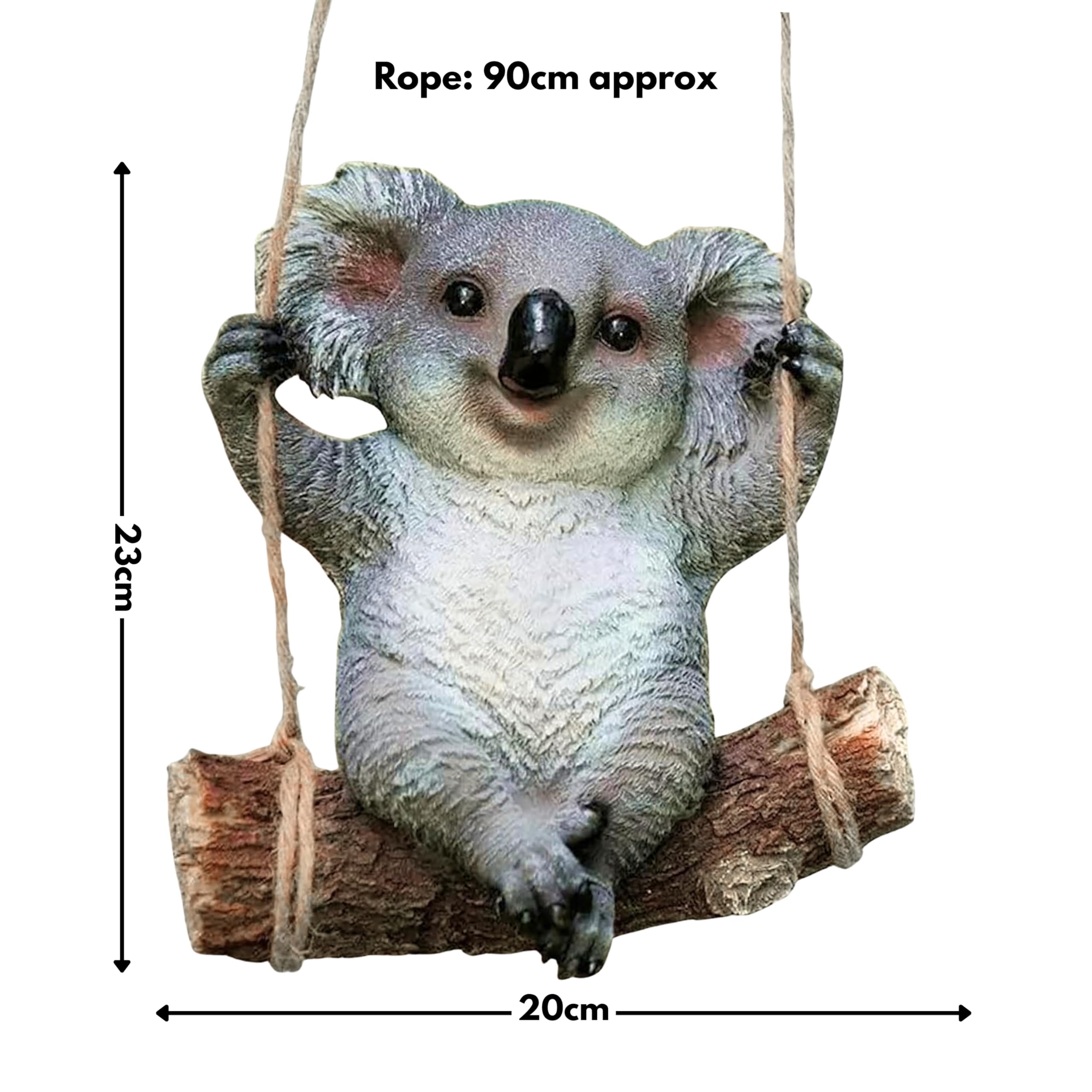 Garden Mile Koala tuinornamenten buiten dieren hangende decoraties weerbestendige hars tuinsculpturen en standbeelden voor binnen en buiten ideaal om op te hangen aan boomhek, tuin, terrasornament