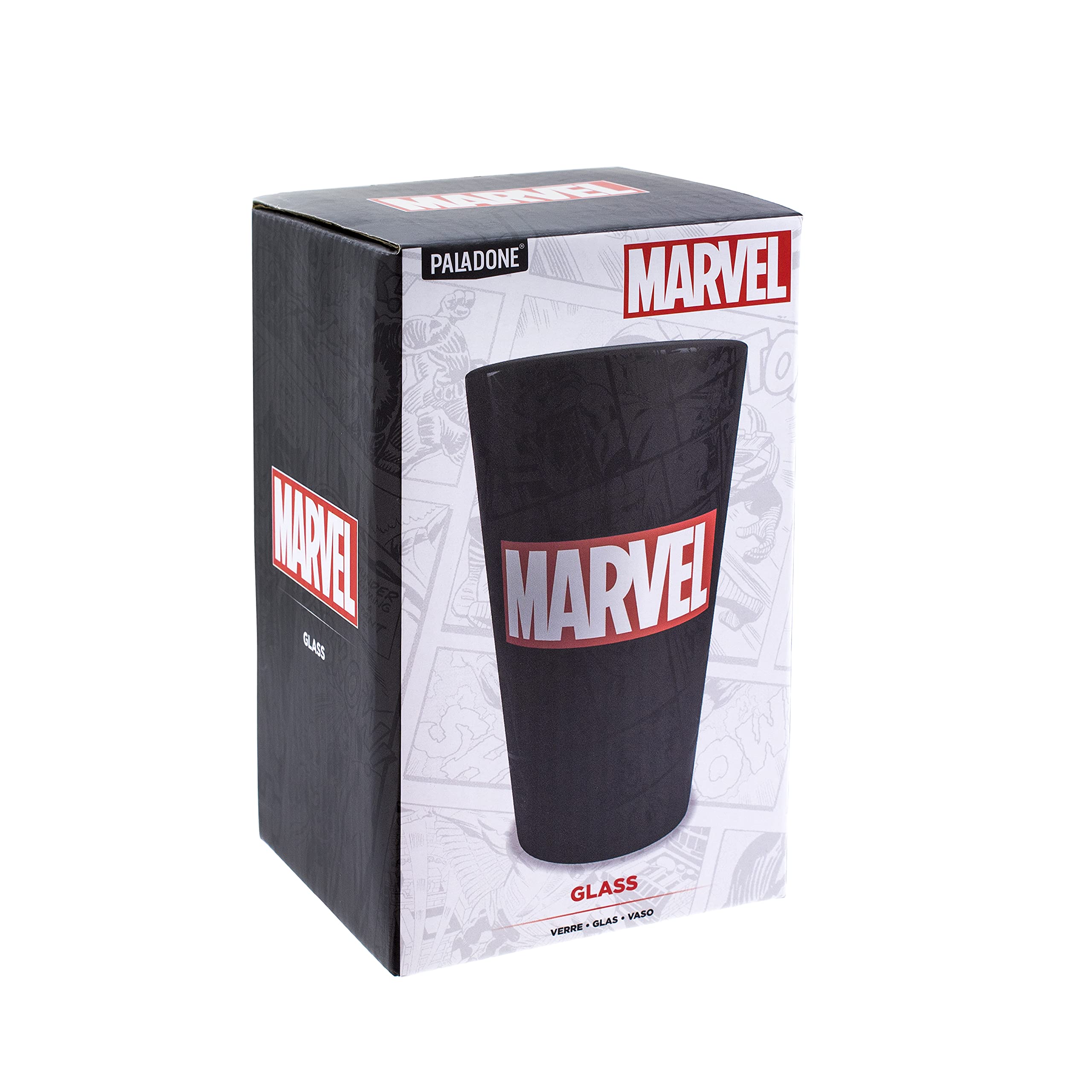 Paladone PP7981MC Marvel Logo Drinking Glass Officially Licensed Gaming Merchandise