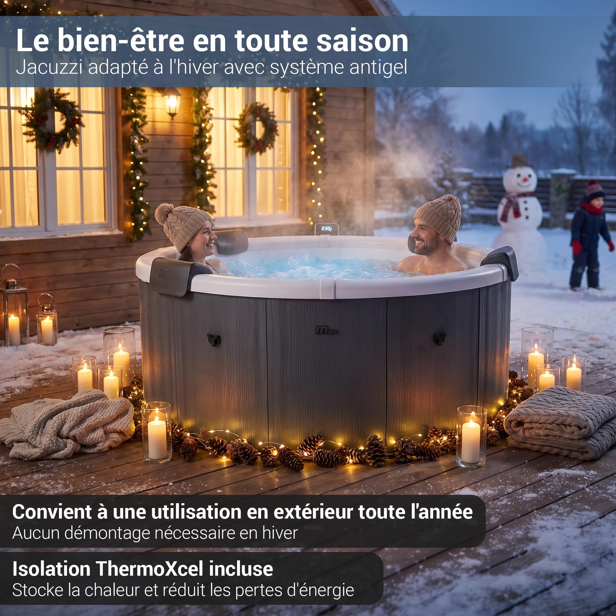 Miweba Whirlpool MSpa Denver à paroi Rigide | Spa 6 Personnes Ø182x70 cm