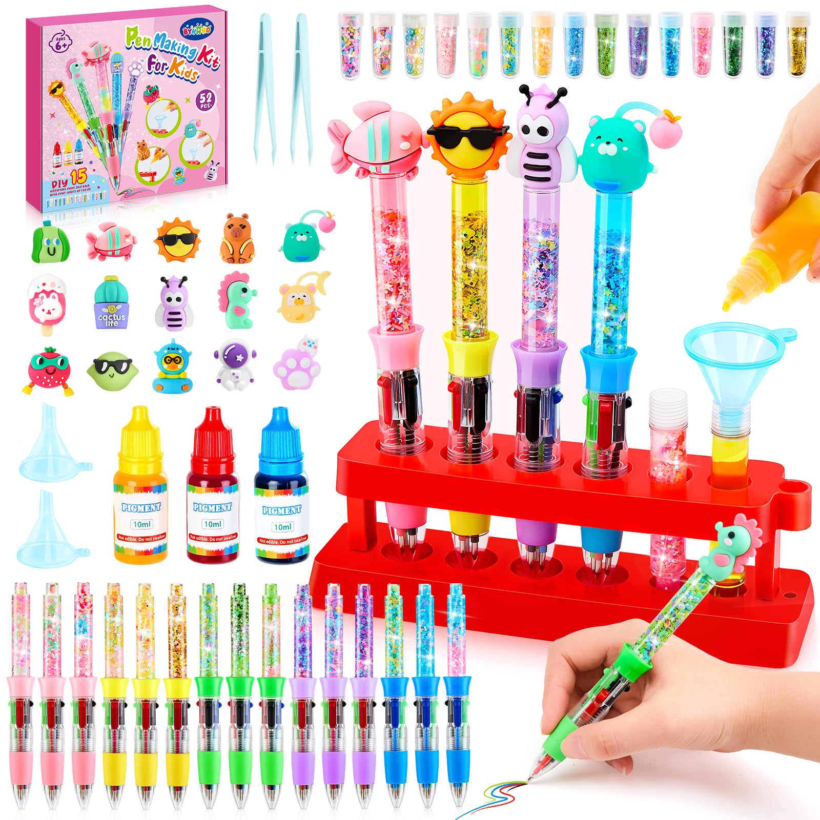 Fabrique a Stylo, 15 Pièces Atelier des Stylos Creatif, Kit Loisir Creatif Enfant, Activité Manuelle Enfants 6-12 Ans, Kit de Creation Stylo Enfant, Cadeau Anniversaire et cadeaux de Noël