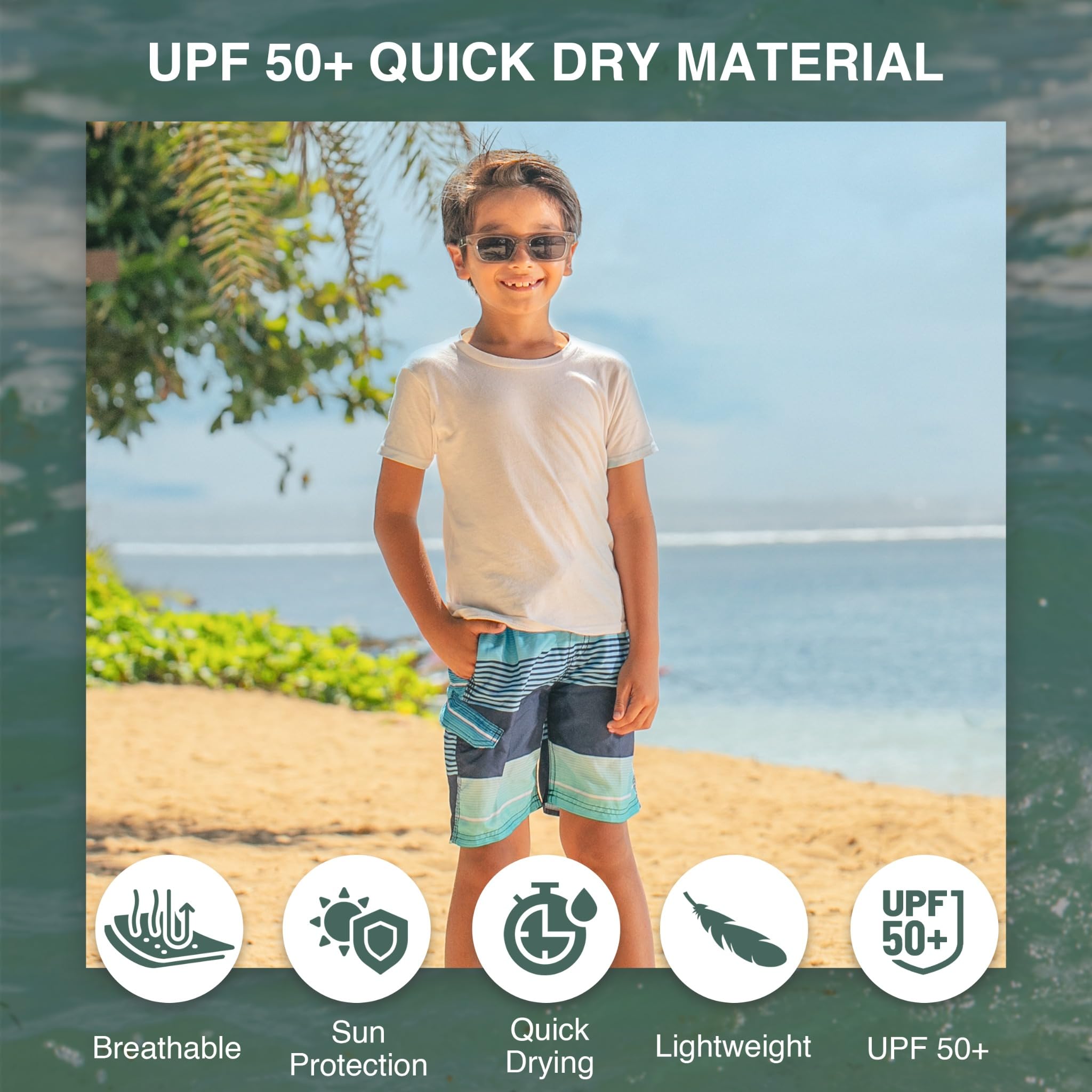 Kanu Surf Zipline Quick Dry UPF 50+ Beach Swim Trunk Baador para Hombre Niños (Pack de 1)