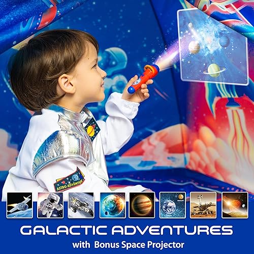 Miniatura 5 de W&O Space Super Dome with Blast Off Button, Space Projector and LED Lights - Ultimate Rocket Play Tent for Kids Aged 3-12 - Perfect for Indoor &
