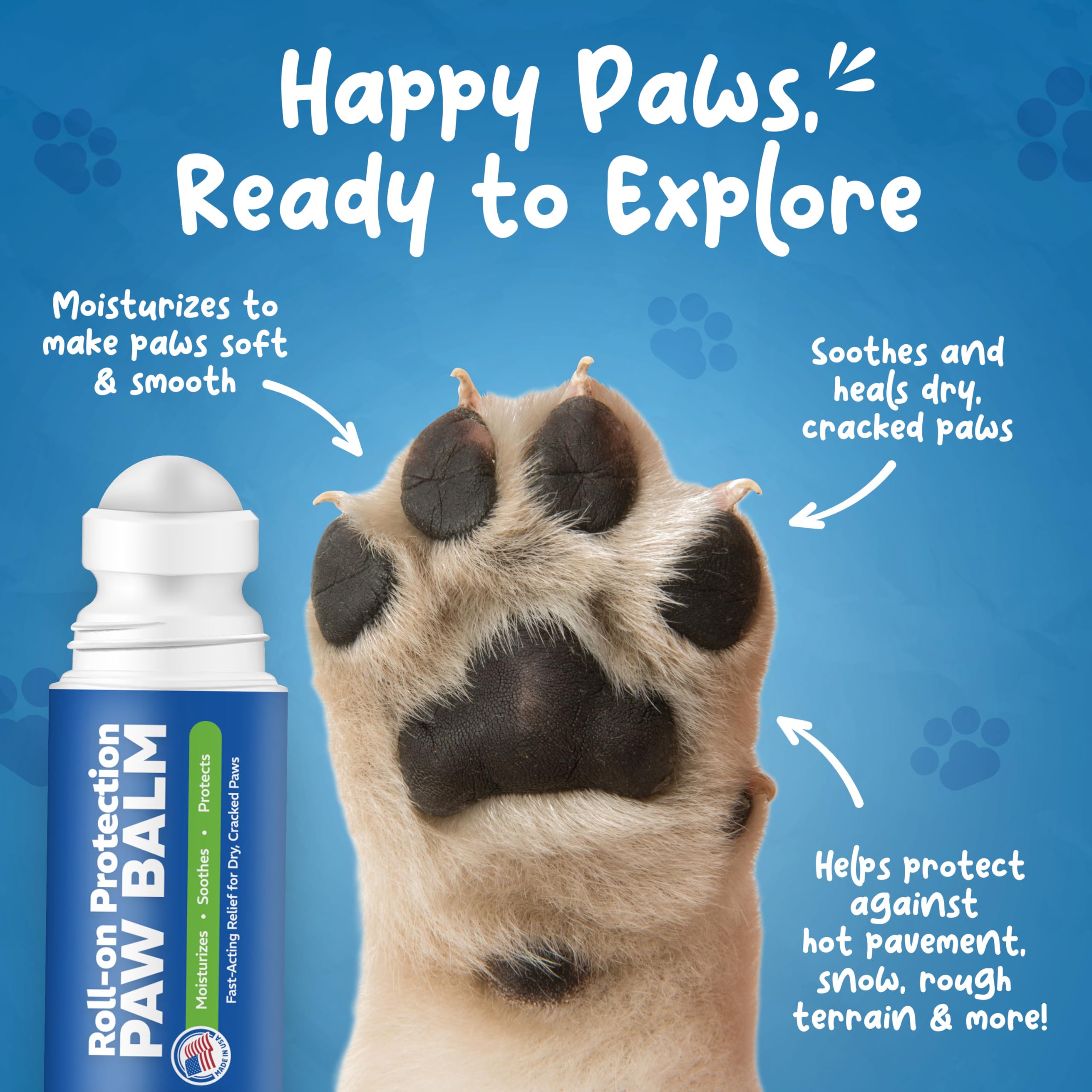 Roll-On Dog Paw Balm - Moisturizer & Soothing Protection from Snow & Hot Pavements - Snout Soother for Dogs - Easy & Fast to Apply, Natural, Non-Toxic, Food-Grade, Lick-Safe Wax - image 7