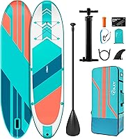 EVAJOY 10'10" x 32" Inflatable Stand Up Paddle Board - 6" Thick iSUP with Pump, Leash, Paddle & Backpack for Beginners, Touring & Fishing