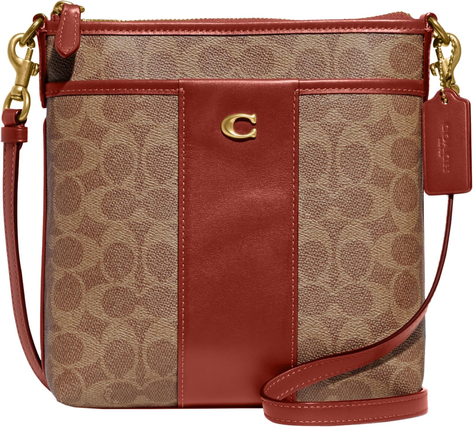 Coach Crossgrain Leather Kitt, Tan Rust, One Size