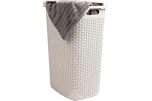 Mind Reader Tall Ivory Laundry Basket