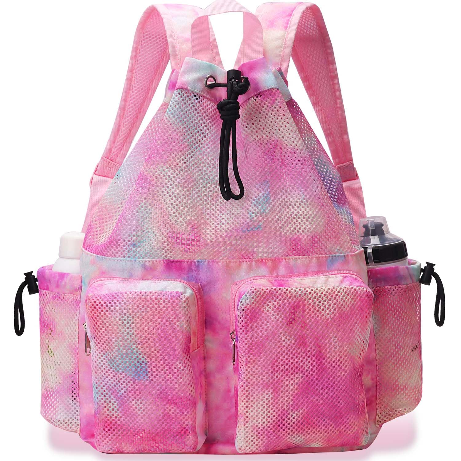 RHCPFOVR Mesh Swim Bags for Swimmers - Drawstring Backpack for Women Men Swim Team Gear Swimming Beach Gym Bag Sports Pool