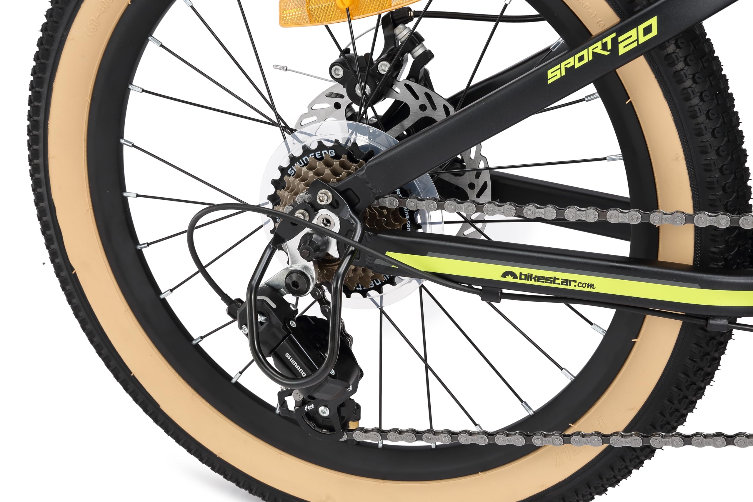 BIKESTAR VTT Vélo Tout Terrain 20" pour Enfants de 6-9 Ans | Bicyclette Cadre 11.5 Pouces 7 Vitesses Shimano, Hardtail, Freins Disque