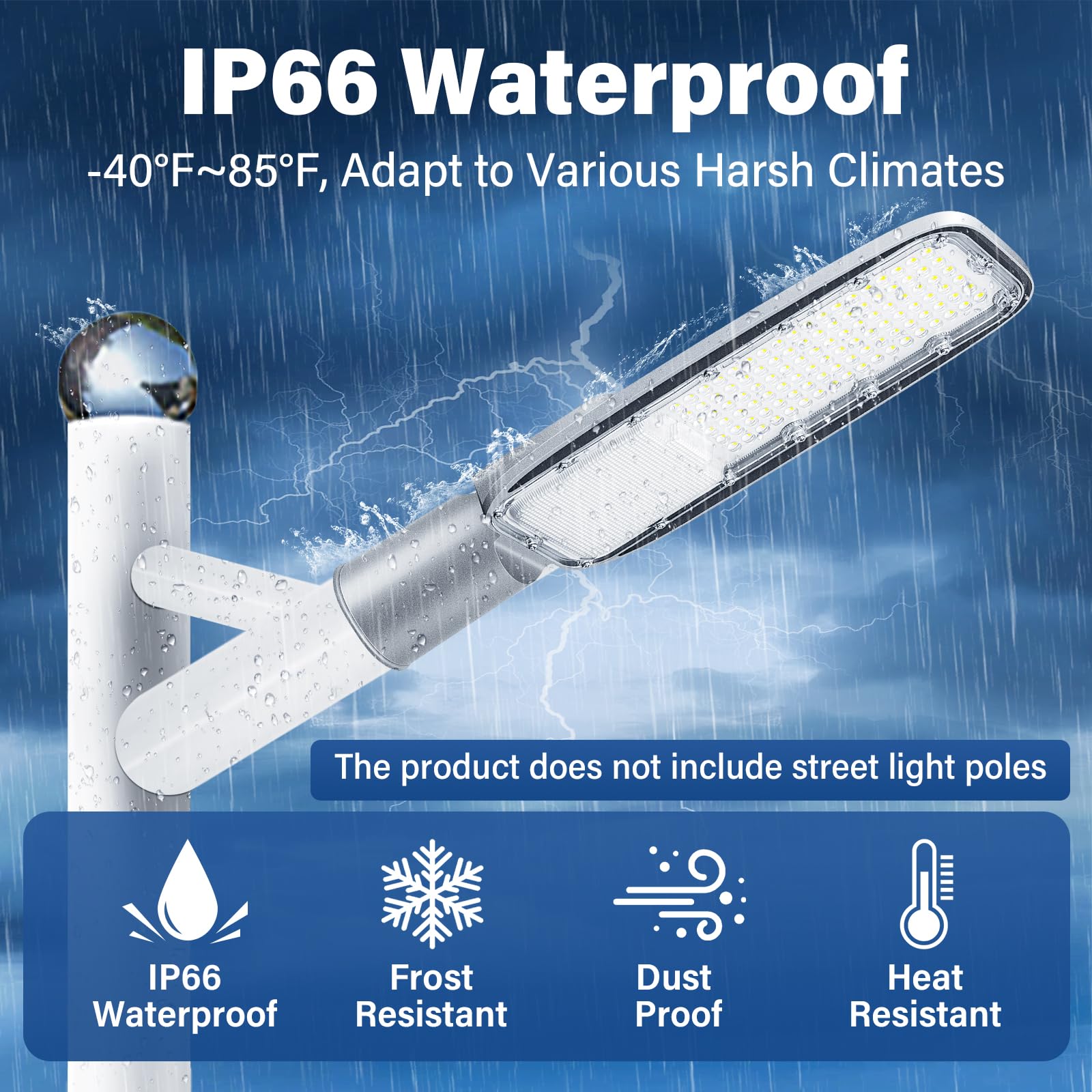 Willpower Proiettore Lampione LED Esterno, 100W 7212LM Luce LED Stradale Per Giardino, Strada, Scuola, Parcheggio, Campo da Basket, Cortile, Piazza, Garage, Bianco Caldo 3000K, Fari di Sicurezza